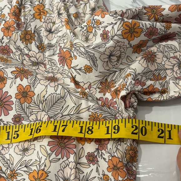 Denver Hayes Autum Floral Tie Waist Elastic Long Sleeves Size M Pockets Boho - Picture 14 of 15